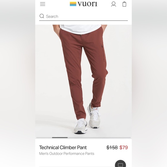 Vuori Technical Climber Pant - Cedar - size M - Picture 8 of 15